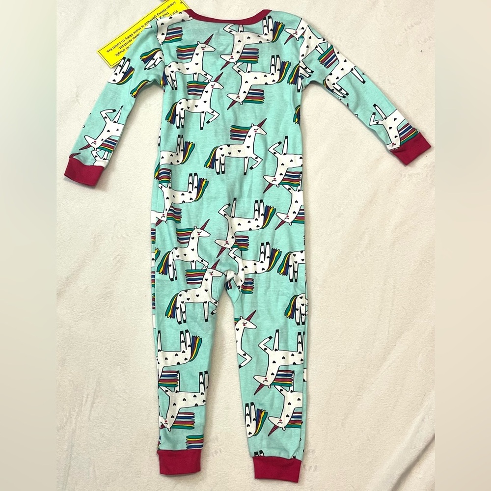 Lamaze Organic Aqua and Pink Unicorn Print Children’s 18 Months Zipper Sleeper - Picture 10 of 11